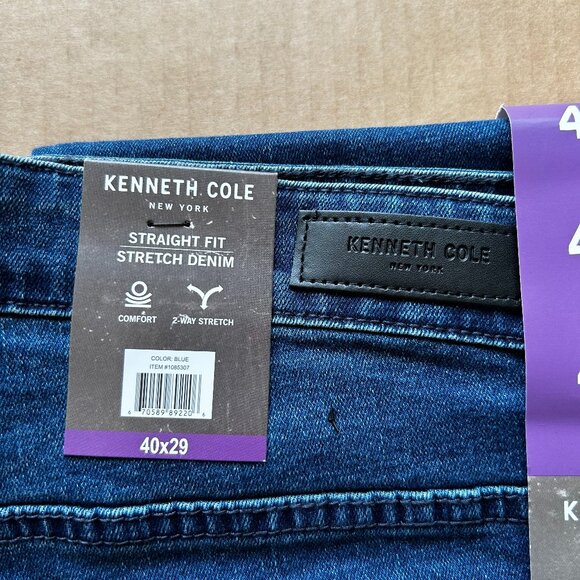 Kenneth Cole Men's Straight Leg Jeans Stretch Denim Blue Size 40x29 - Picture 12 of 12